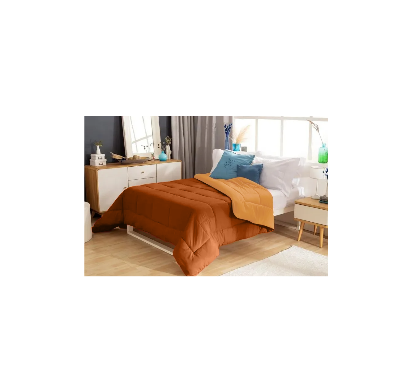 ACOLCHADO BITONO FULL TERRACOTA CASABLANCA