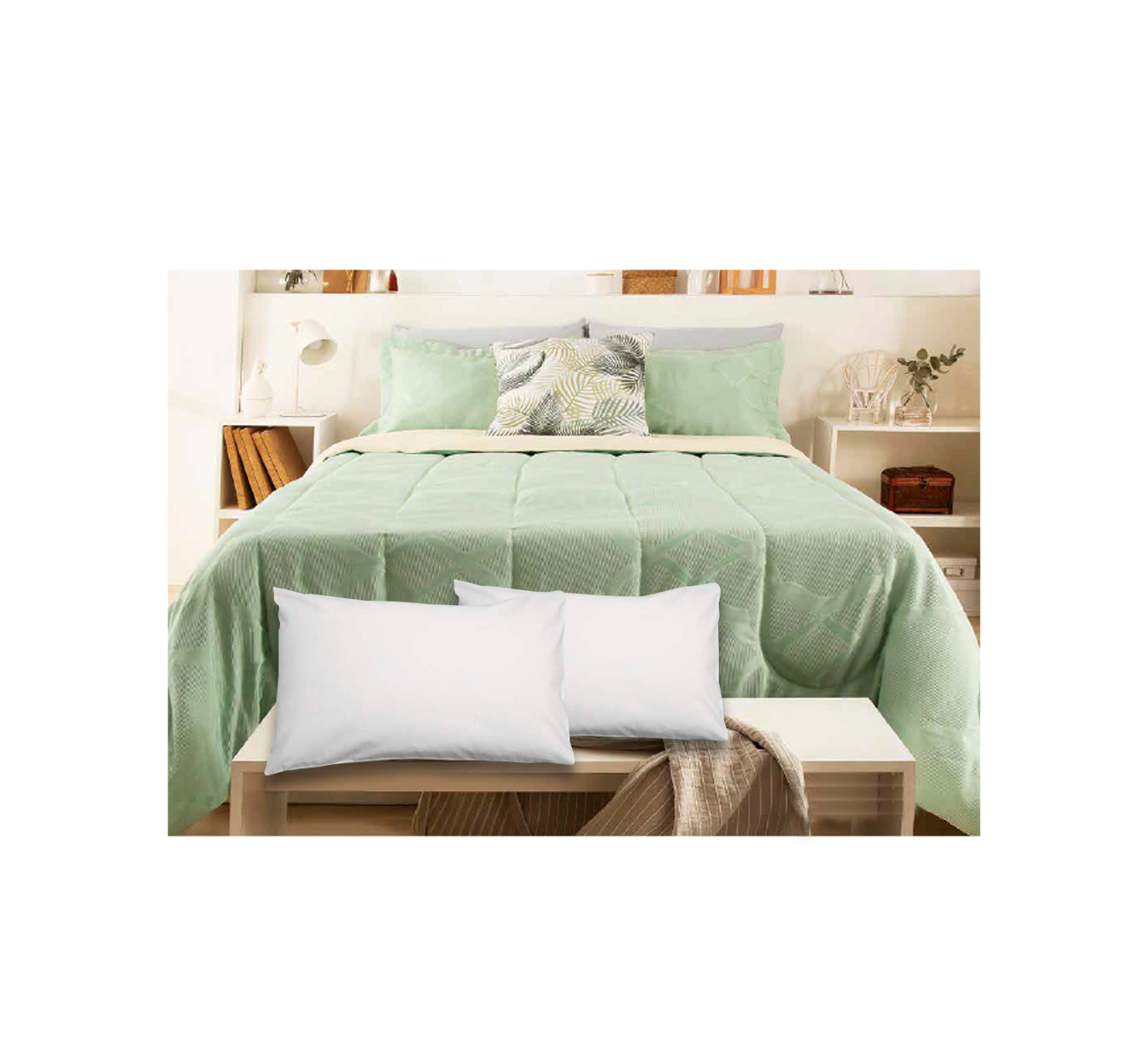 ACOLCHADO BITONO FULL VERDE CASABLANCA