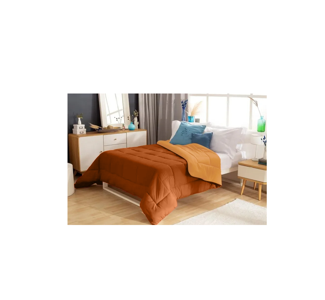 ACOLCHADO BITONO TWIN TERRACOTA CASABLANCA