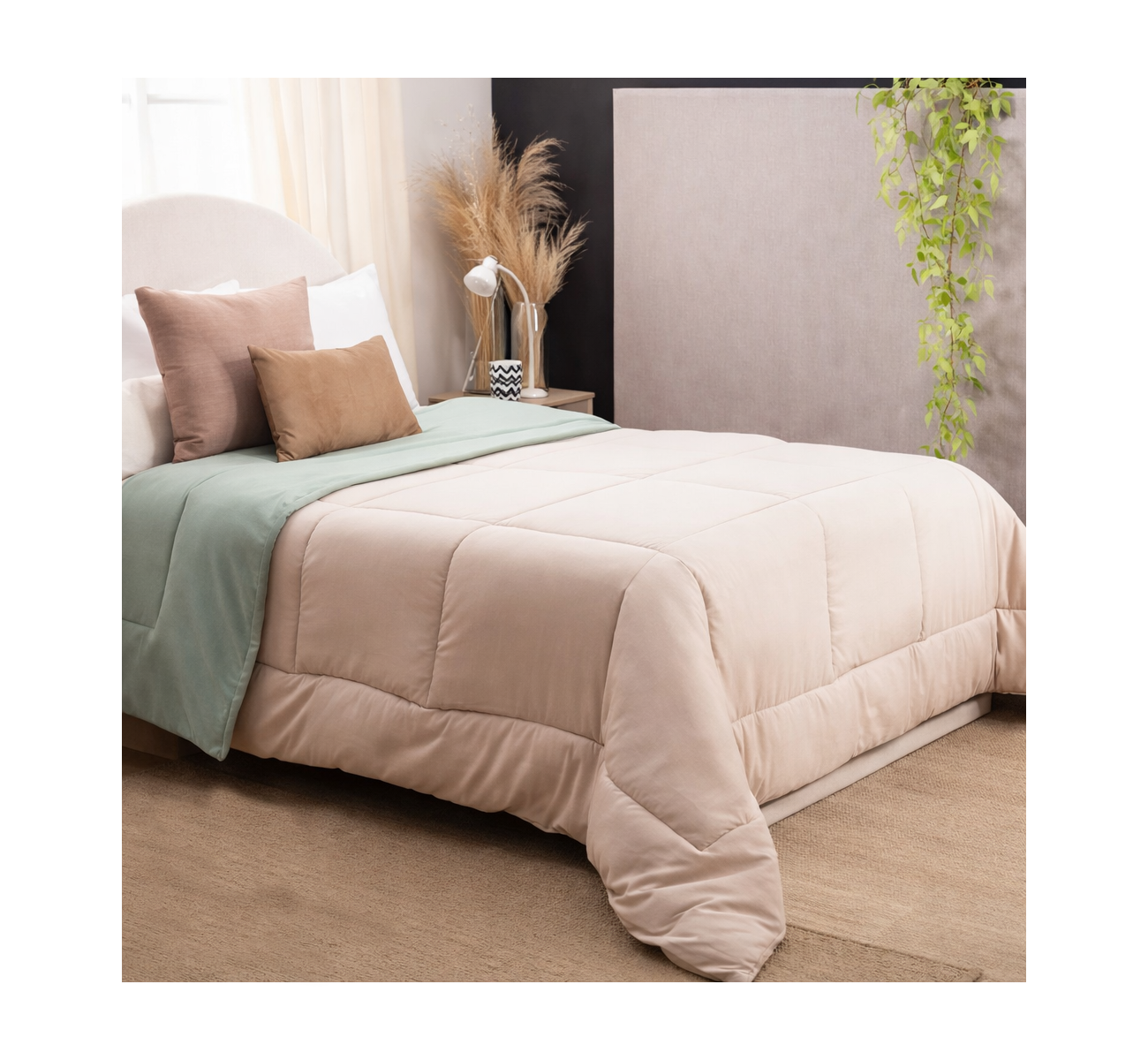 ACOLCHADO BITONO FULL ROSA CASABLANCA