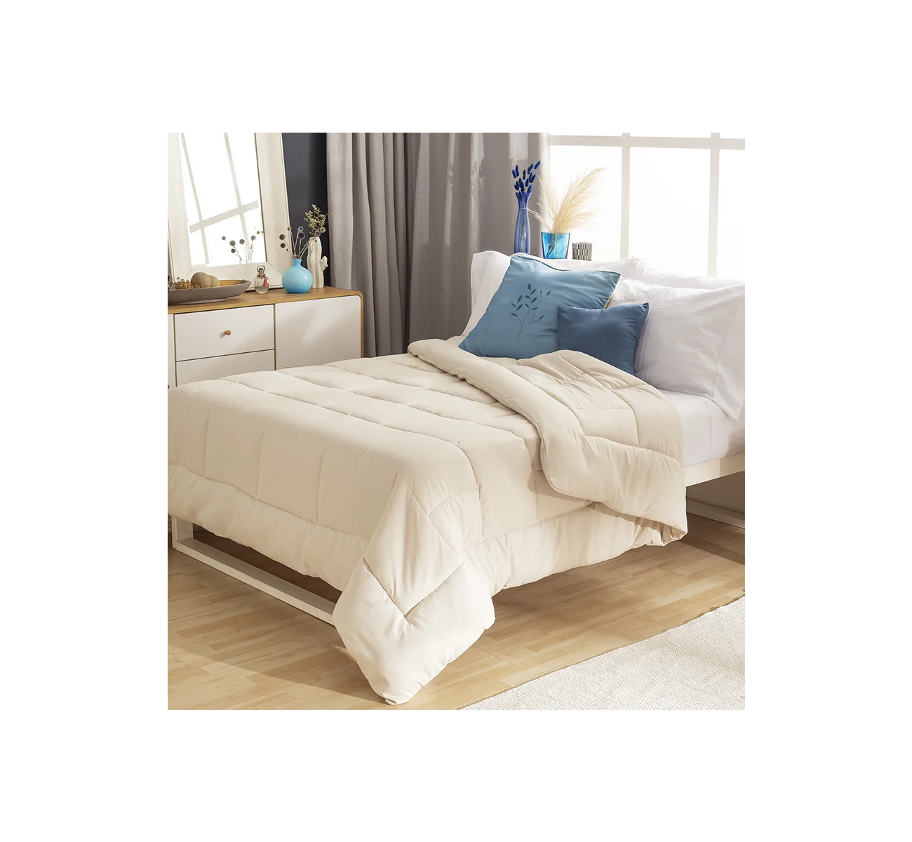 ACOLCHADO ORO LISO FULL LINO CLARO CASABLANCA