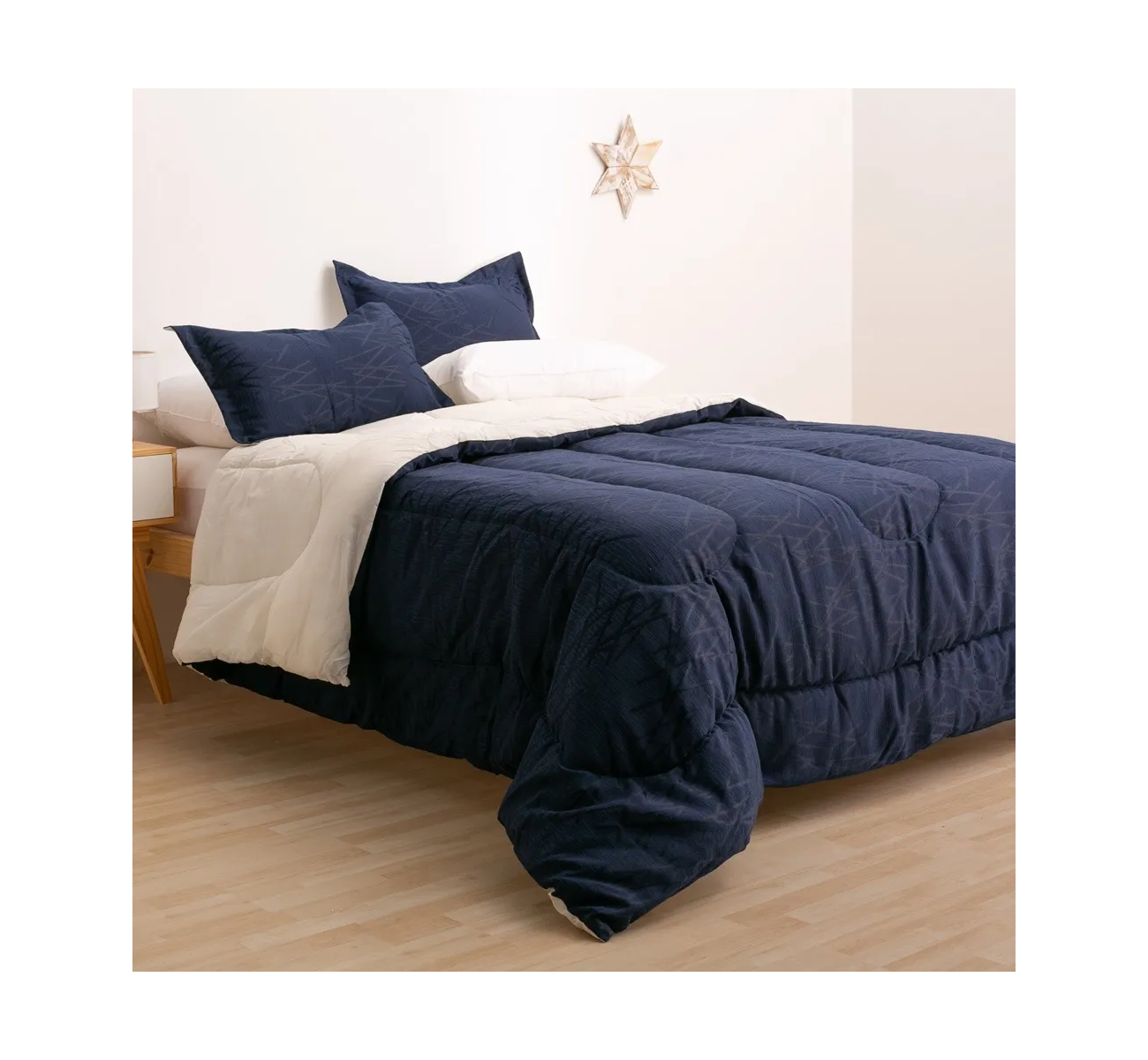 ACOLCHADO JACQUARD TWIN CON 1 FUN + 1 ALM AZUL CASABLANCA