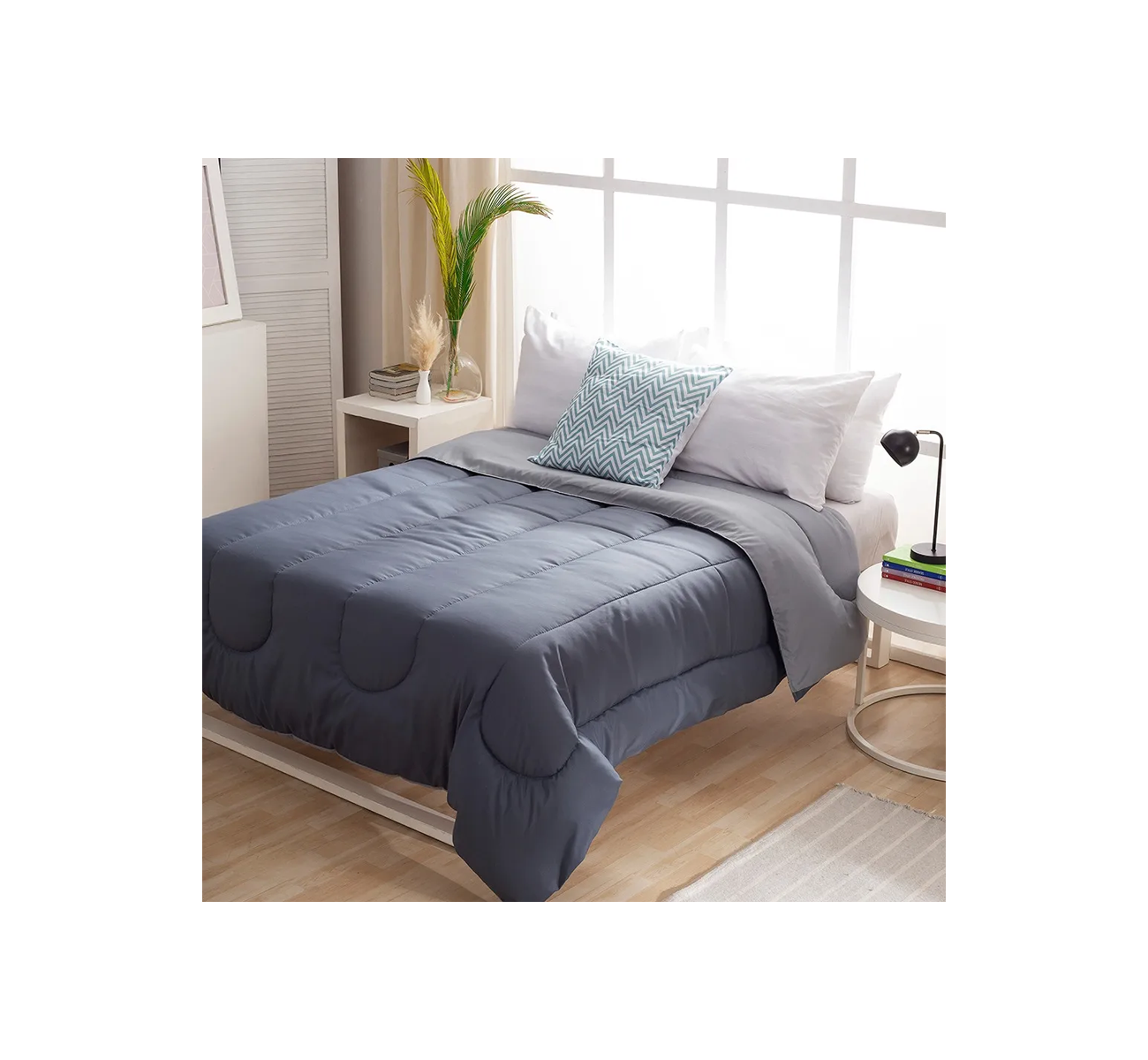 ACOLCHADO BITONO TWIN GRIS PERLA CASABLANCA