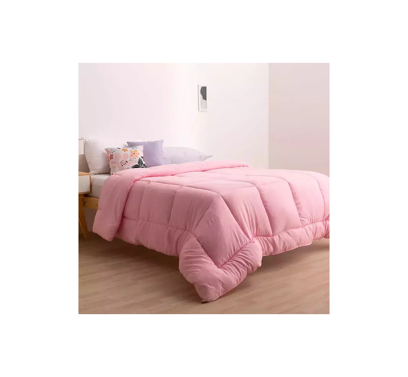 ACOLCHADO ORO LISO FULL ROSA CASABLANCA
