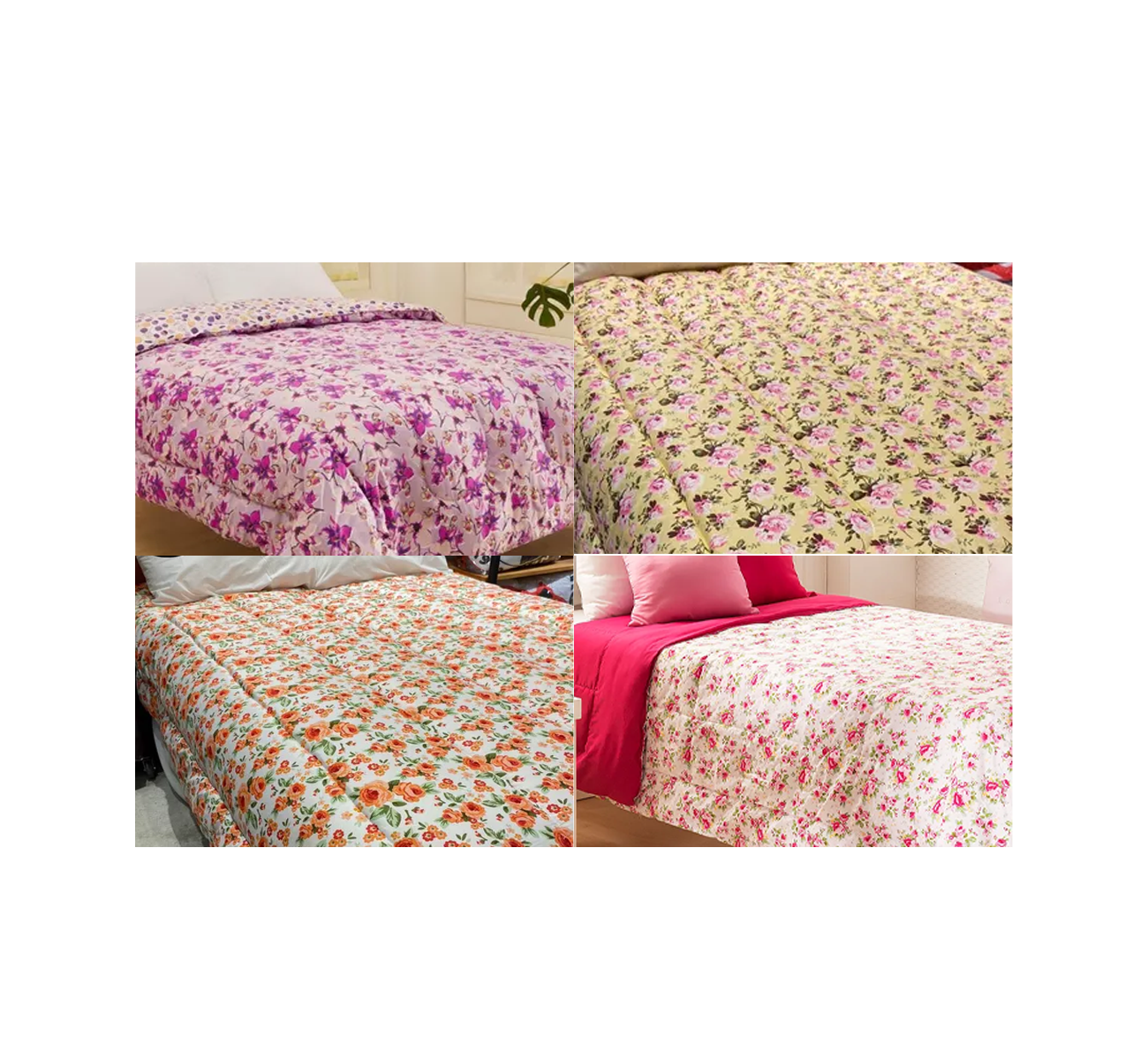 ACOLCHADO PLATA TWIN FLORES CASABLANCA