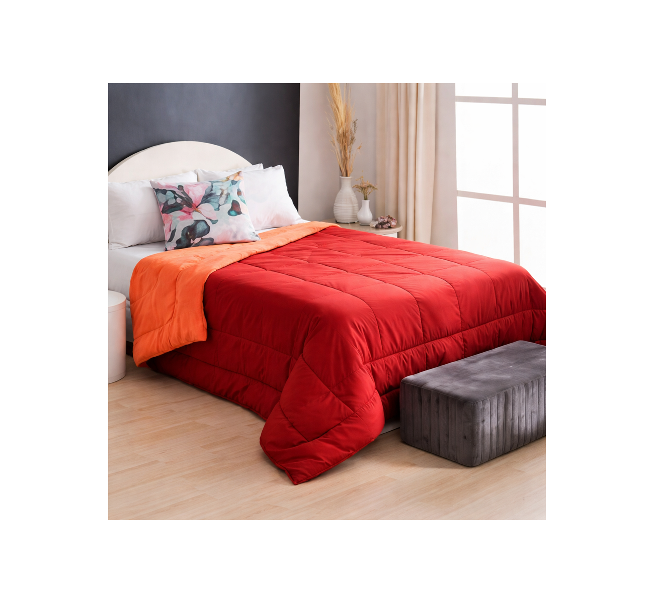 ACOLCHADO BITONO FULL ROJO CASABLANCA