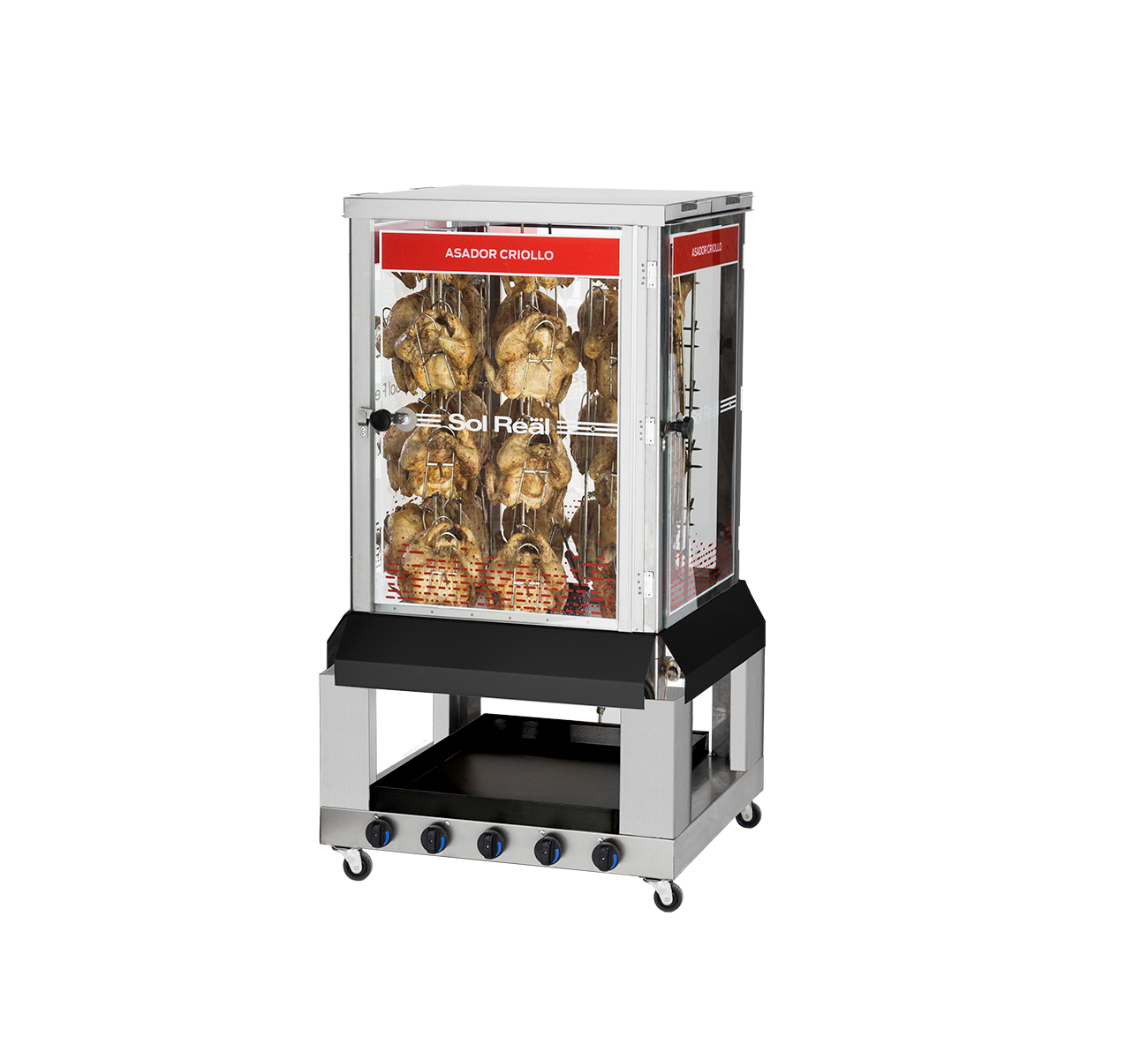ASADOR CRIOLLO 4 PUERTAS MEDIANO CON AHUMADOR 24 POLLOS
