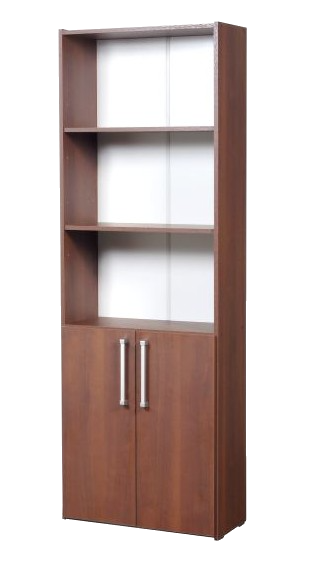 BIBLIOTECA 5 ESPACIOS 2 PUERTAS MESINA NOGAL RICCHEZZE