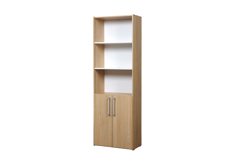 BIBLIOTECA 5 ESPACIOS 2 PUERTAS MESINA HICKORY/BLANCO RICCHEZZE