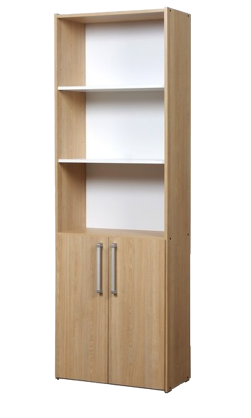 BIBLIOTECA 5 ESPACIOS 2 PUERTAS MESINA ROBLE NATURAL BLANCO RICCHEZZE