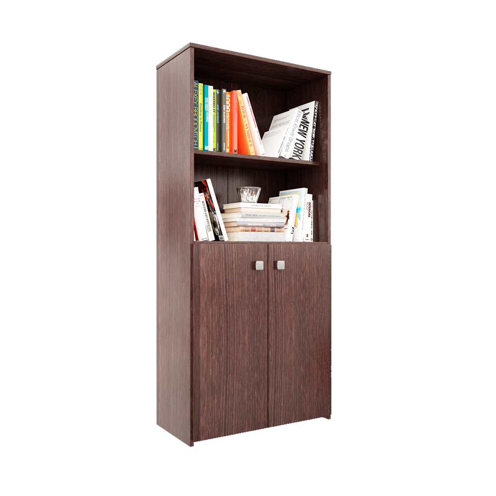 BIBLIOTECA CON PUERTAS BAJAS 1,35 M WENGUE 1453 ORLANDI