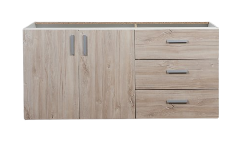 BAJOMESADA 1.40MTS 3 CAJONES CON MESADA ACERO REVERSIBLE SALERNO RICCH