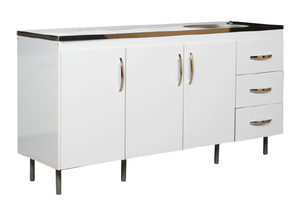 BAJOMESADA 1.60 LINEA ARCO BLANCO CON BACHA