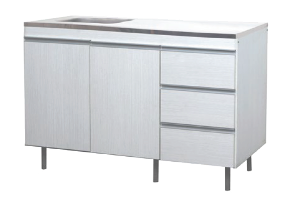 BAJOMESADA 1.20 LINEA ARCO ROBLE BLANCO C/ MESADA ACERO CENTRAL 31604472 RICCHEZZE