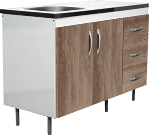 BAJOMESADA 1.20 LINEA ARCO NEBRASKA CON BACHA CENTRAL