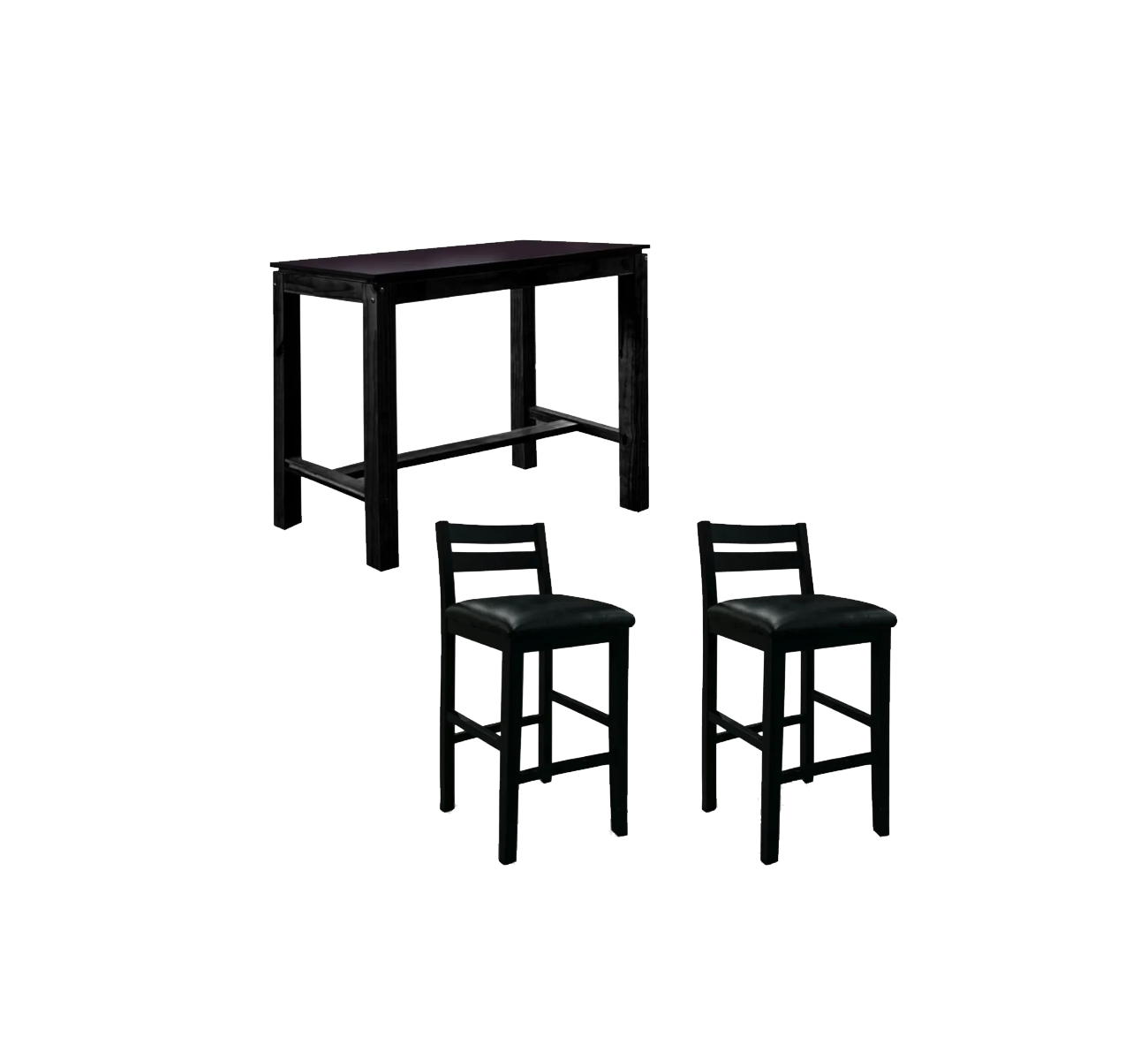 BARRA DESAYUNADOR + 2 BANQUETAS NEGRO OT000051 DE FRANCE