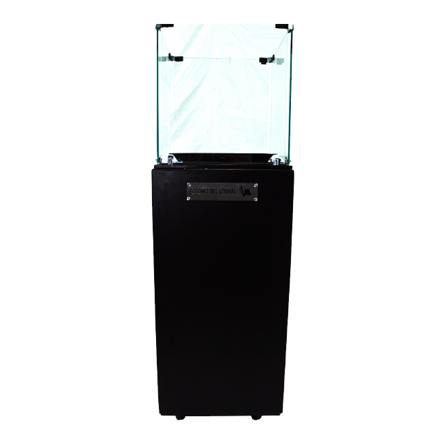 CALEFACTOR DE EXTERIOR NEGRO VIDRIO FOGONES DEL LITORAL