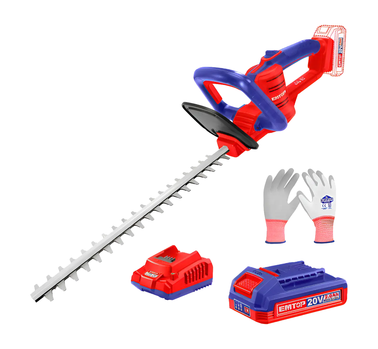 CORTACERCO INALAMBRICO 20V 460MM + ACC. ELHT204611 EMTOP