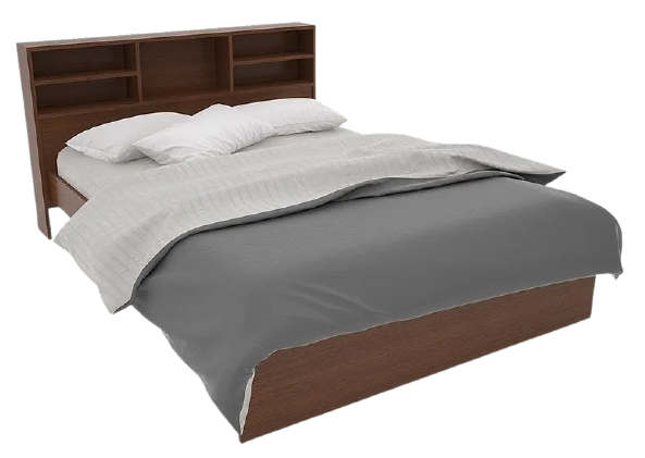 CAMA 2 PLAZAS CON REPISA WENGUE