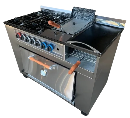 COCINA 4 HORNALLAS CON PLANCHA FREIDORA CARLITERO