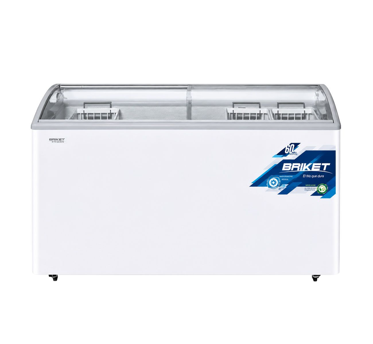 EXHIBIDORA HORIZONTAL VIDRIO CURVO  FR4500 TVI BRIKET