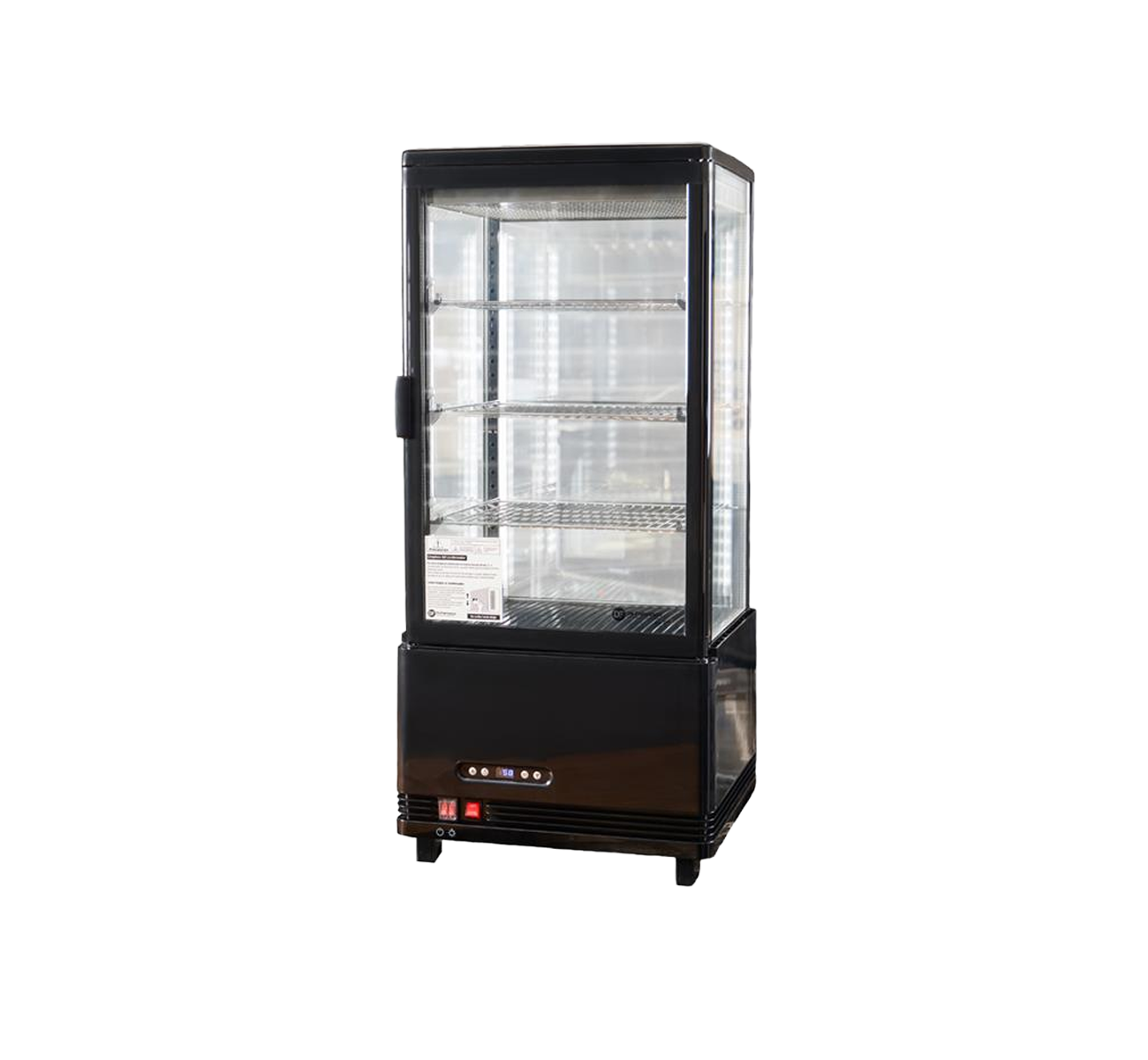 EXHIBIDORA VERTICAL FRIO CALOR 78LTS 3 ESTANTES NEGRA DF-78LBFC DE FRANCESCO