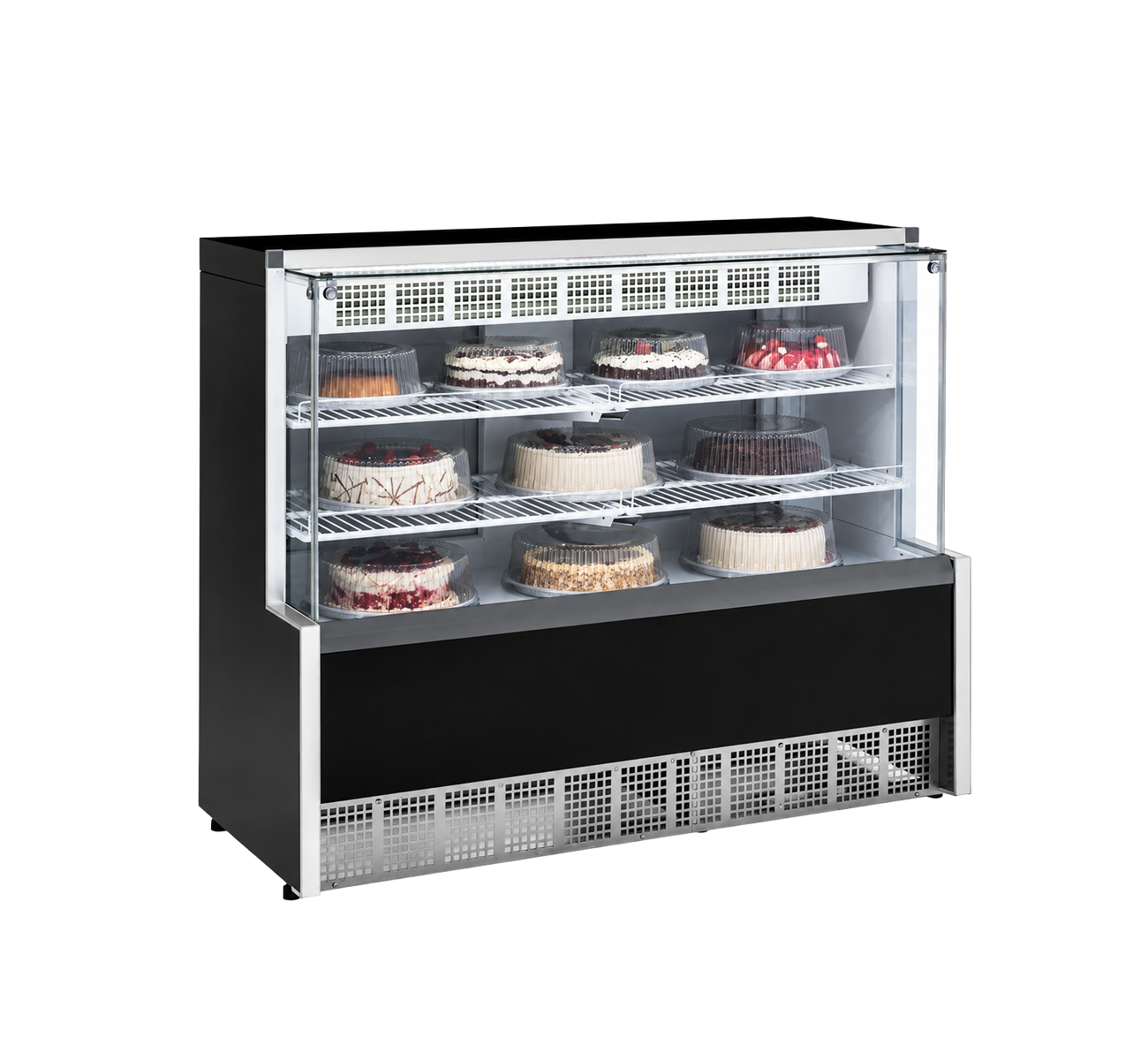 EXHIBIDORA CONFITERA 140 NEGRA FSGEA14N INR