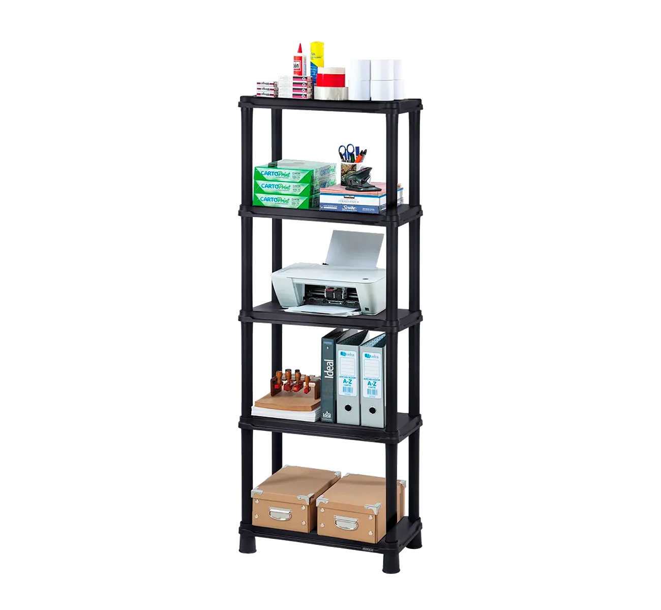 ESTANTERIA PLASTICO NEGRO 5 ESTANTES 5567 RIMAX
