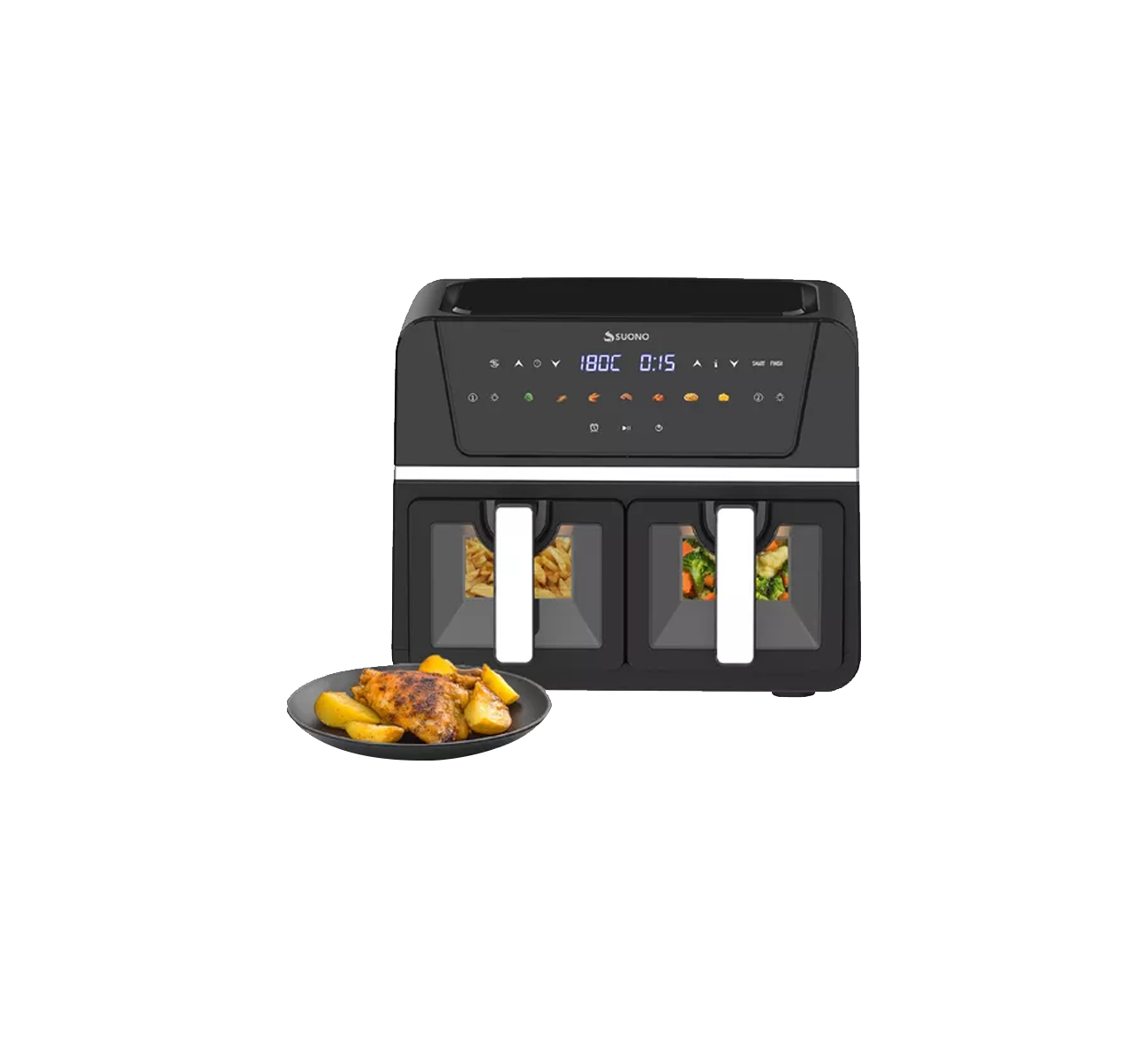 FREIDORA SIN ACEITE 9L DOBLE CON VENTANAS HOG0199NEG SUONO