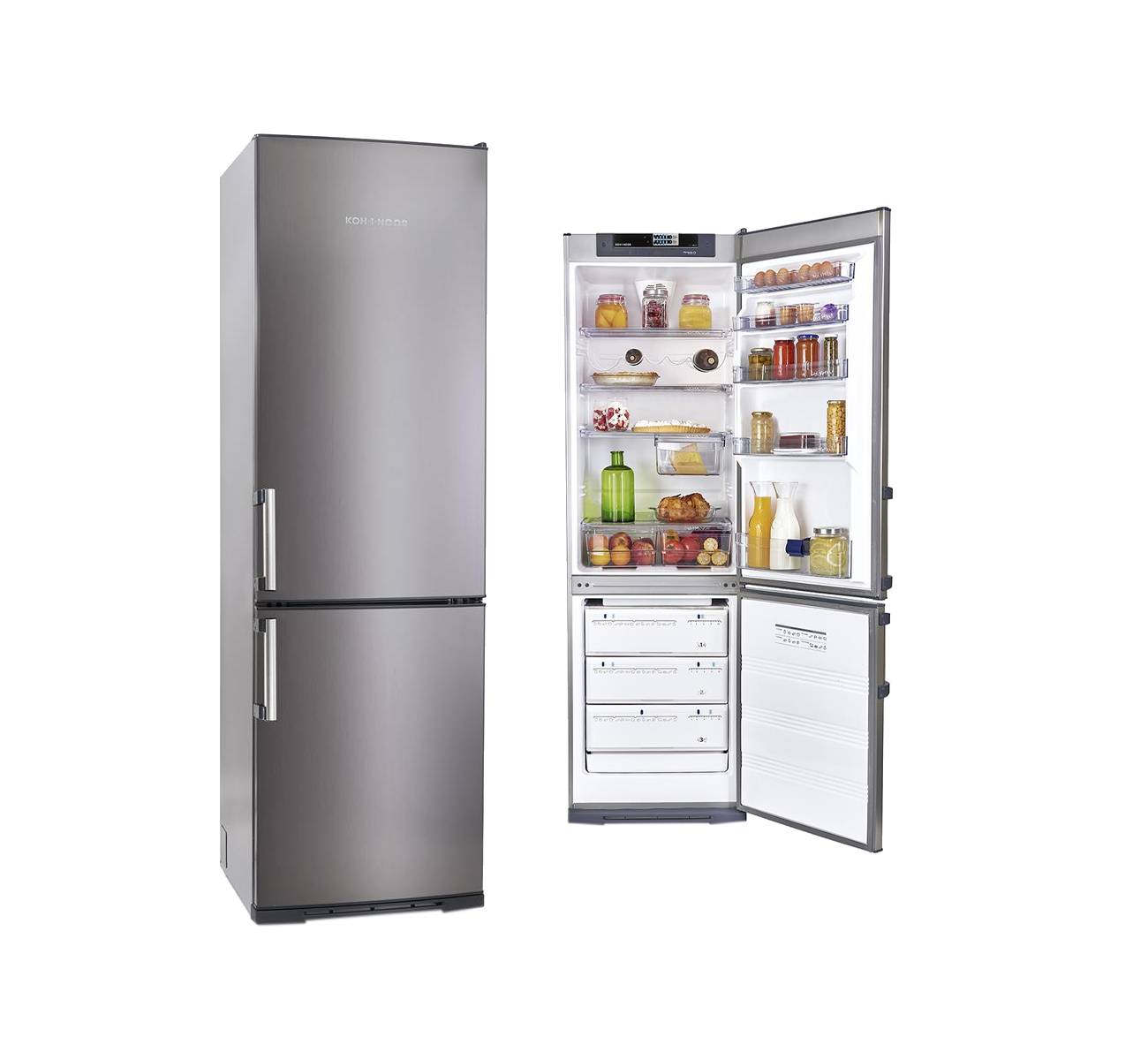 HELADERA CON FREEZER 358LTS ACERO KHGA40/9 KOHINOOR