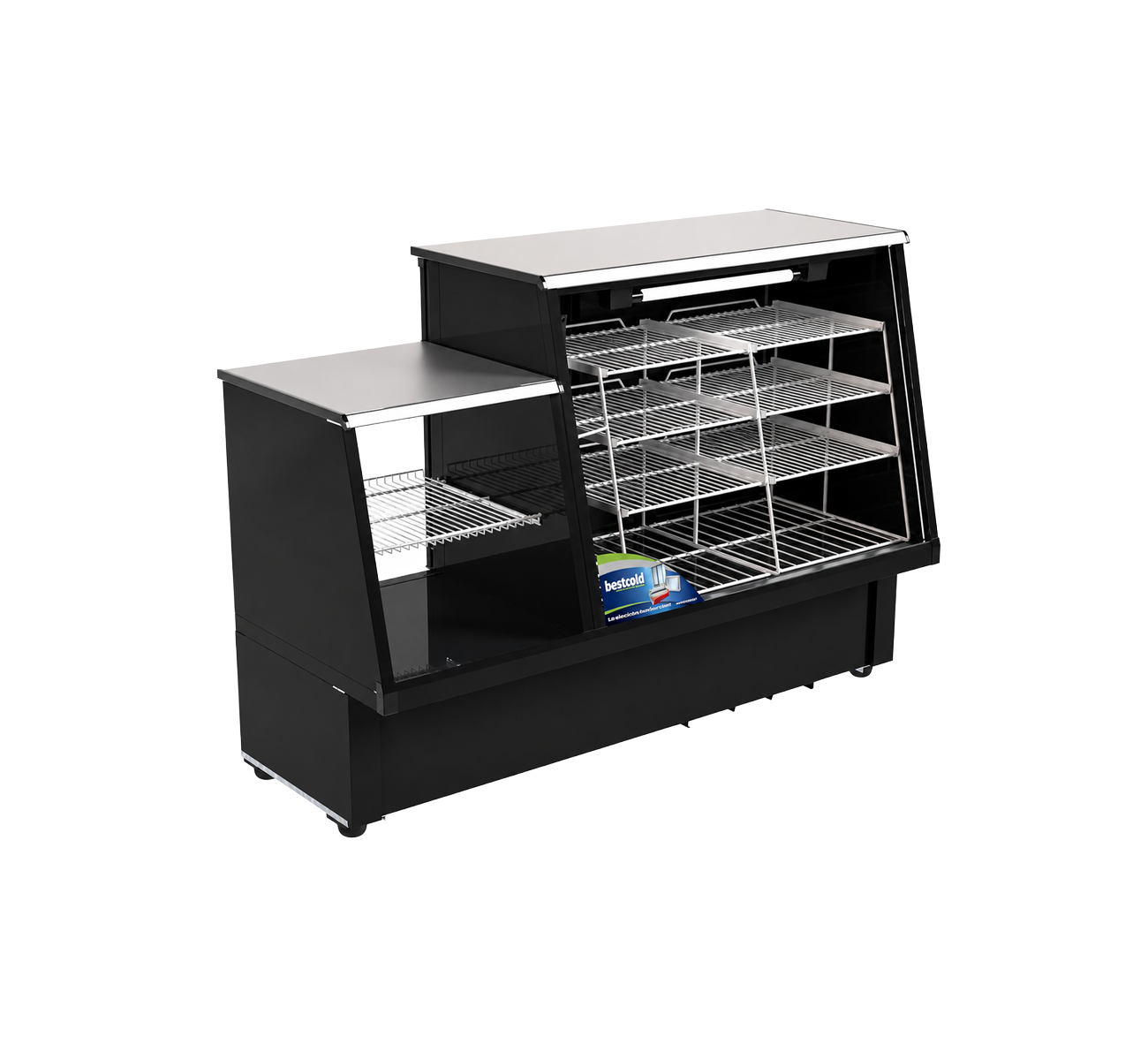 HELADERA MOSTRADOR VITRINA LINEA STANDARD NEGRA 2100E BESTCOLD
