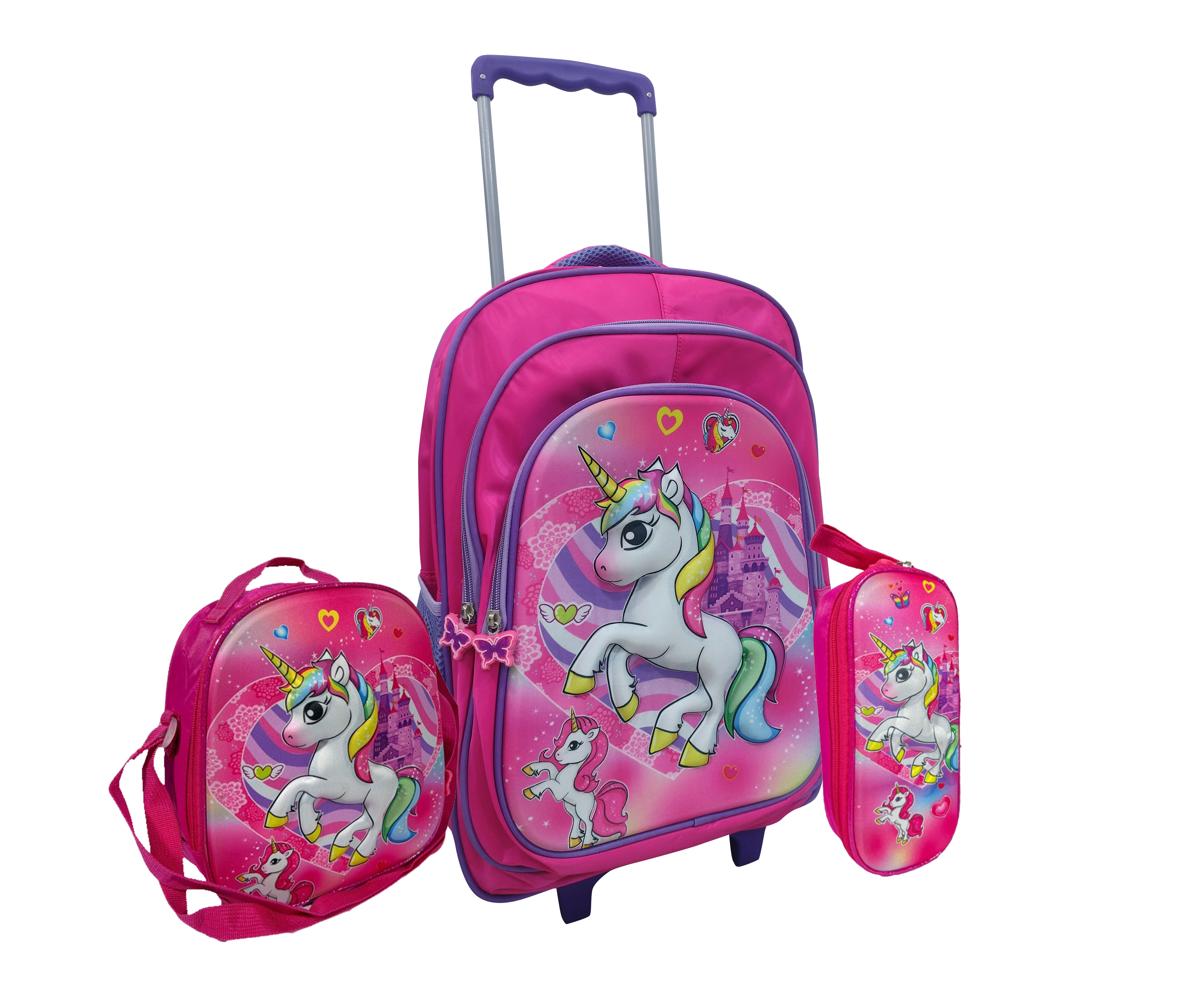MOCHILA 18" CON CARRO Y ACCESORIOS 2003 UNICORNIO ROSA OWEN