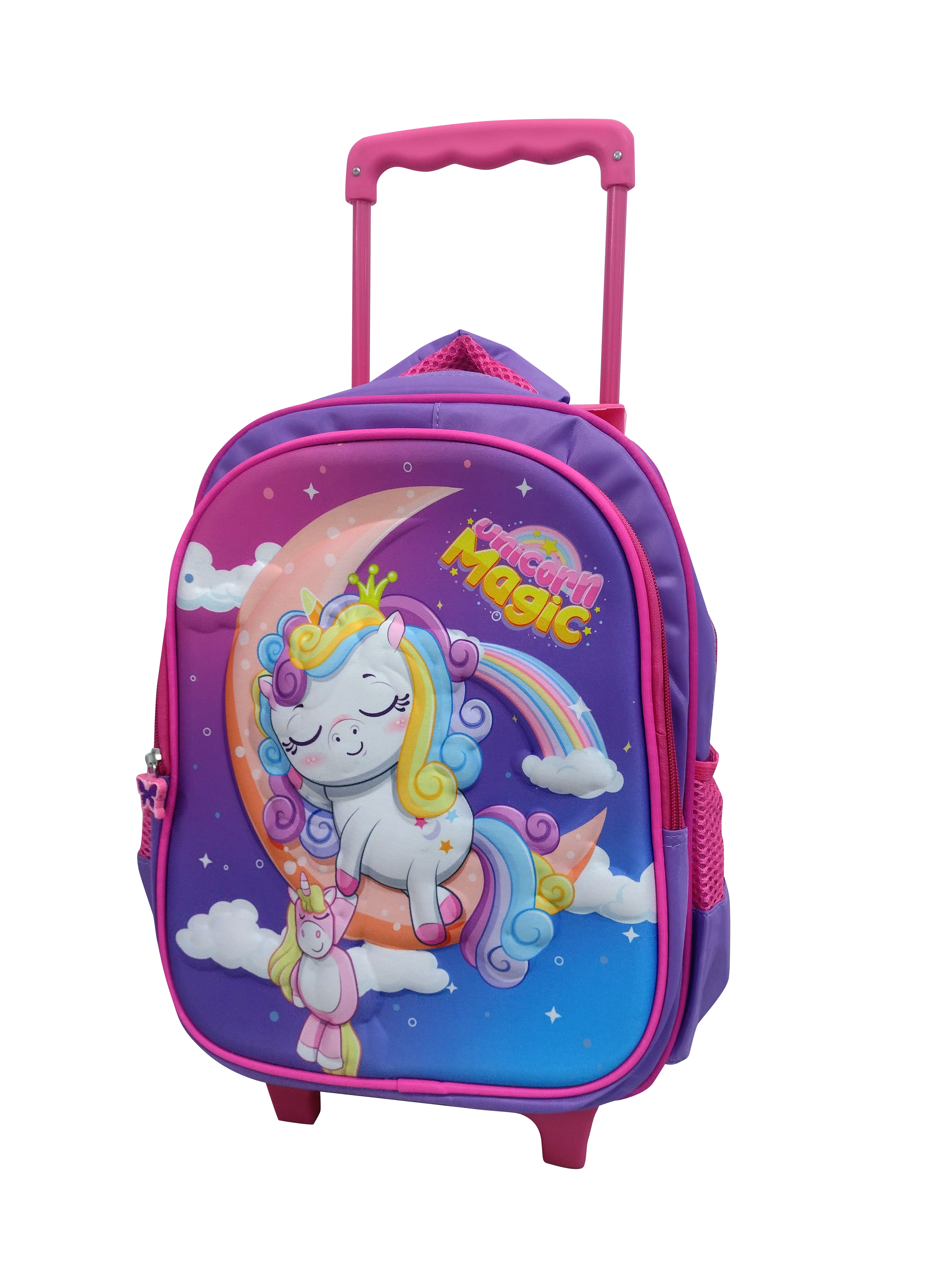 MOCHILA 14" CON CARRO 10064 UNICORNIO LILA OWEN