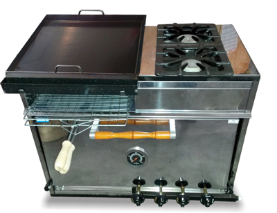 HORNO MULTIPLE CON PLANCHA Y 2 HORNALLAS  -TECNOCALOR