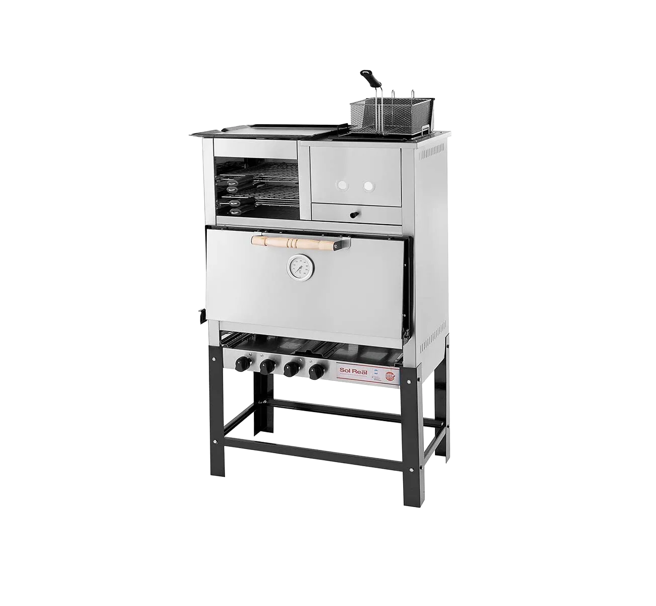 HORNO 8 PIZZAS CON FREIDORA PLANCHA Y CARLITERO 037 SOL REAL