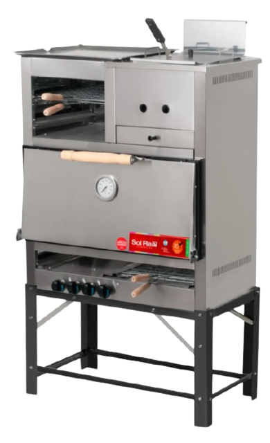 HORNO 8 PIZZAS CON FREIDORA PLANCHA Y CARLITERO 037 SOL REAL