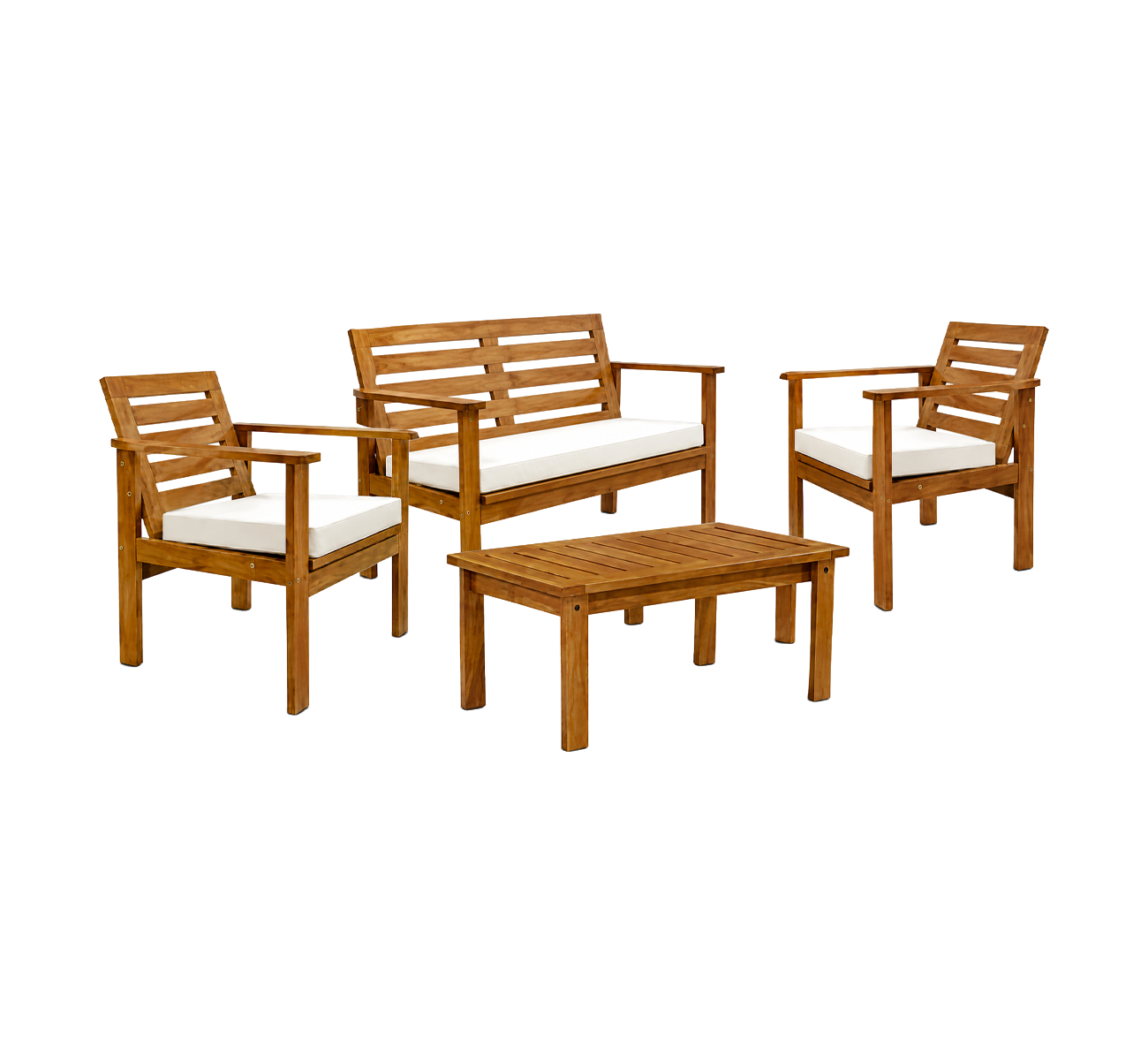 JUEGO SILLON EXTERIOR 2 CUERPOS + 2 DE 1 CUERPO + MESA RATONA C/ALMOHADONES DE FRANCE