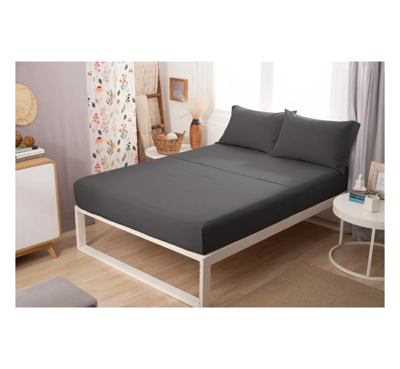 JUEGO SABANA PLATA PLUS QUEEN GRIS TOPO CASABLANCA