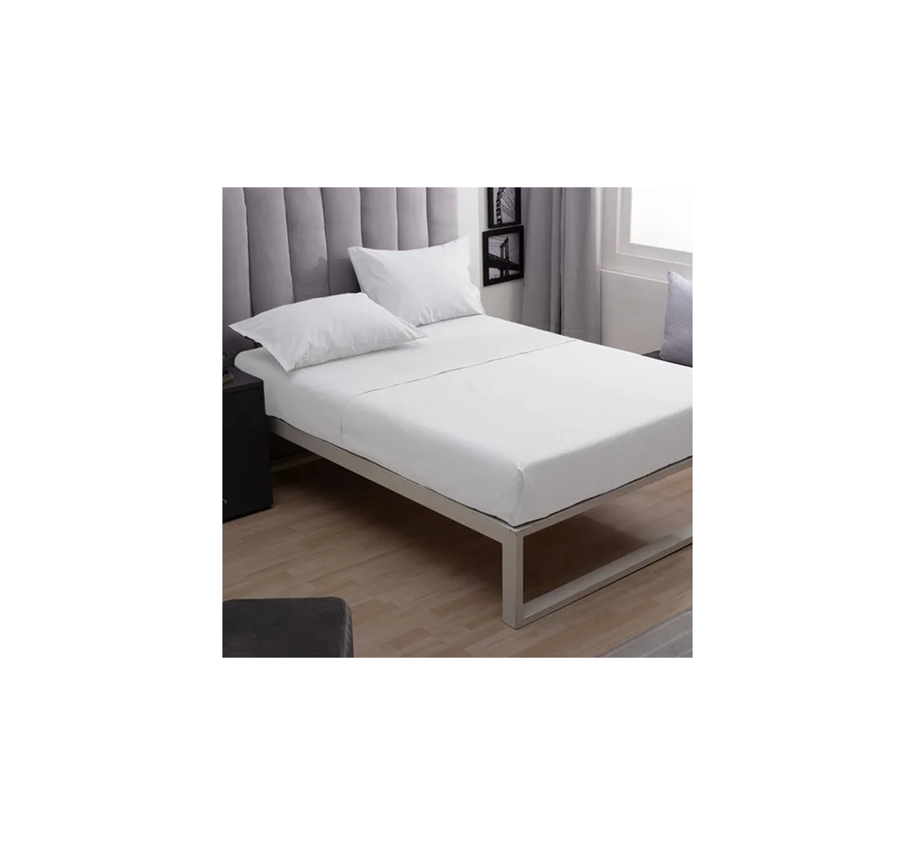 JUEGO SABANA 150 HILOS QUEEN BRIGHT WHITE CASABLANCA
