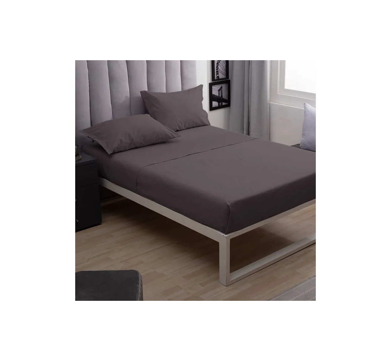 JUEGO SABANA 150 HILOS TWIN VOLCANIC GLASS CASABLANCA