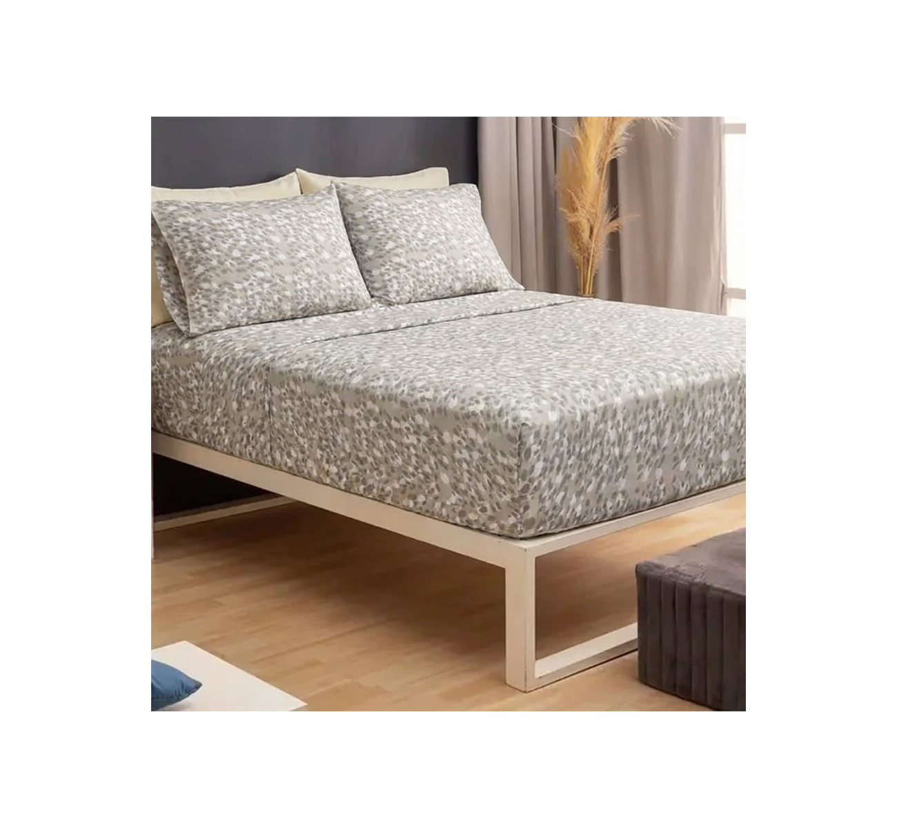 JUEGO SABANA 150 HILOS ESTAMPADA TWIN PLUS LION CASABLANCA