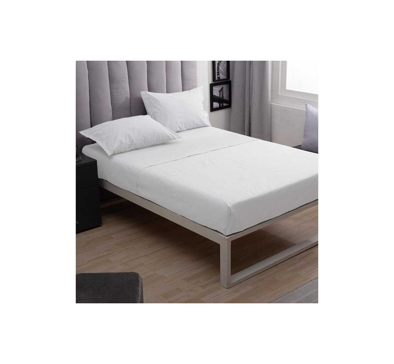 JUEGO SABANA 150 HILOS FULL BRIGHT WHITE CASABLANCA