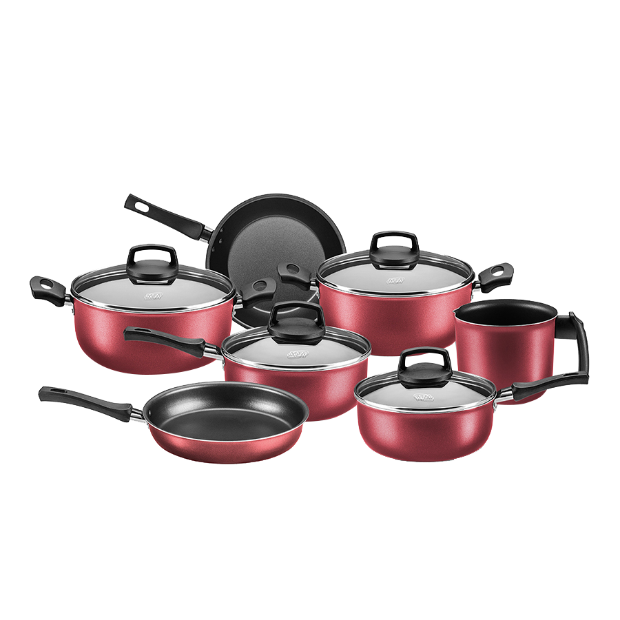 JUEGO DE BATERIA 7 PIEZAS SAFIRA ROJO 5651 MTA