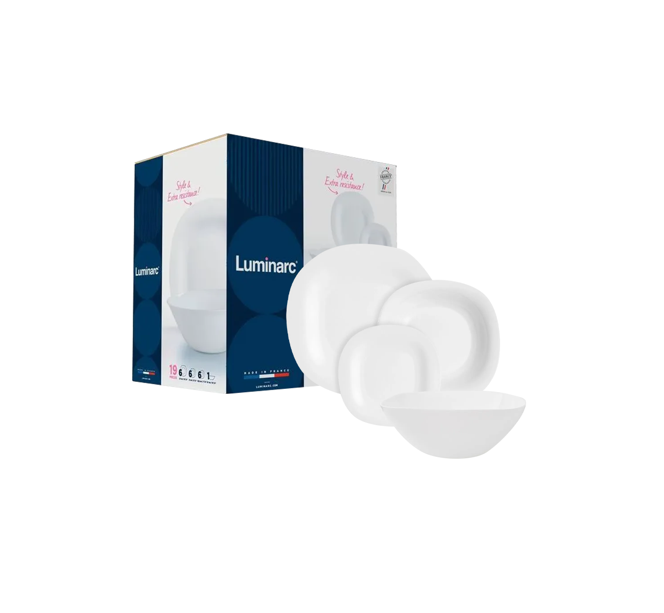 JUEGO VAJILLA 19 PIEZAS DIWALI BLANCO V0361 LUMINARC