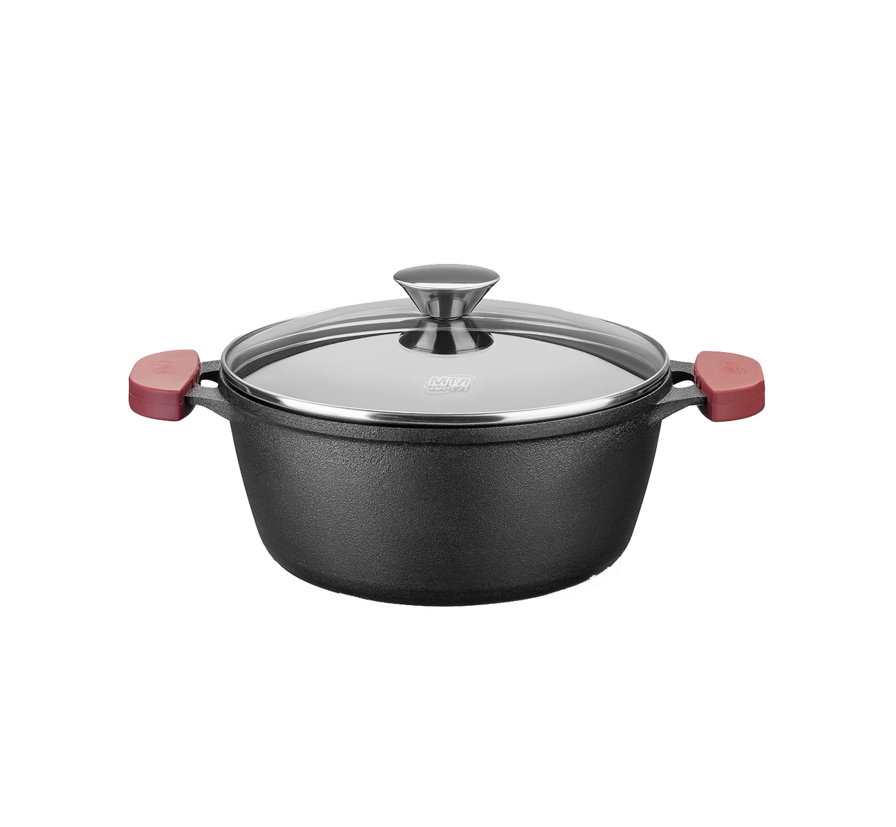 CACEROLA 30CM HIERRO CON TAPA VIDRIO 8376 MTA