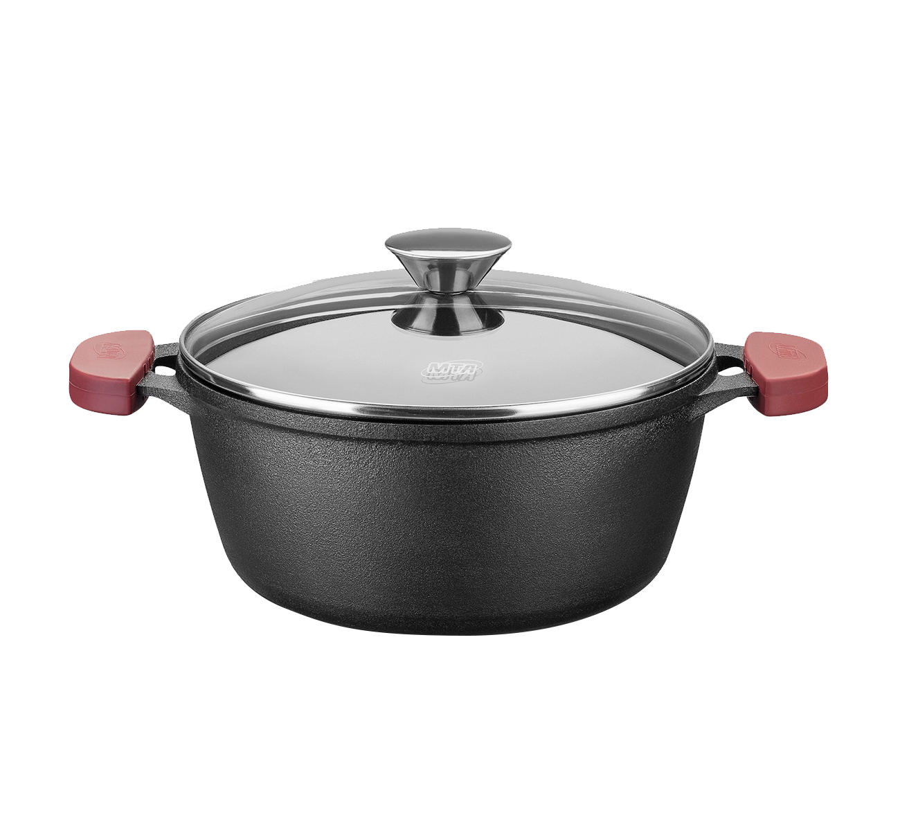 CACEROLA 26CM HIERRO CON TAPA VIDRIO 8374 MTA
