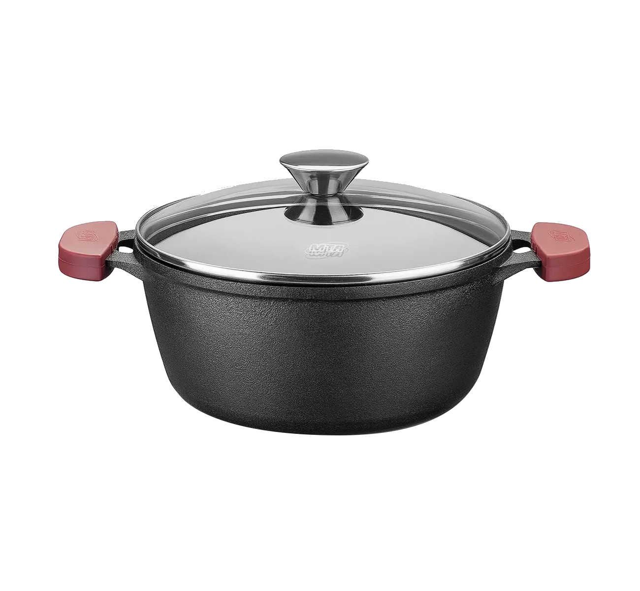 CACEROLA 24CM HIERRO CON TAPA VIDRIO 8342 MTA