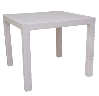 MESA RATAN ALTA BLANCA 70X70 2010434 DESCANSAR