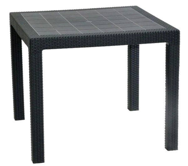 MESA RATAN ALTA NEGRA 90 X 90 2010432N DESCANSAR
