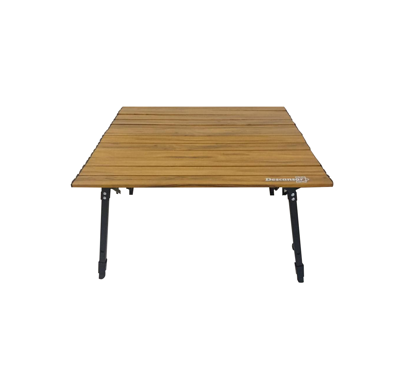 MESA ALUMINIO PLEGABLE 70X70 SIMIL MADERA 80340 DESCANSAR